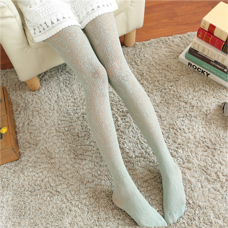 Collant Donna Marroni Fantasia Geometrica Elegante