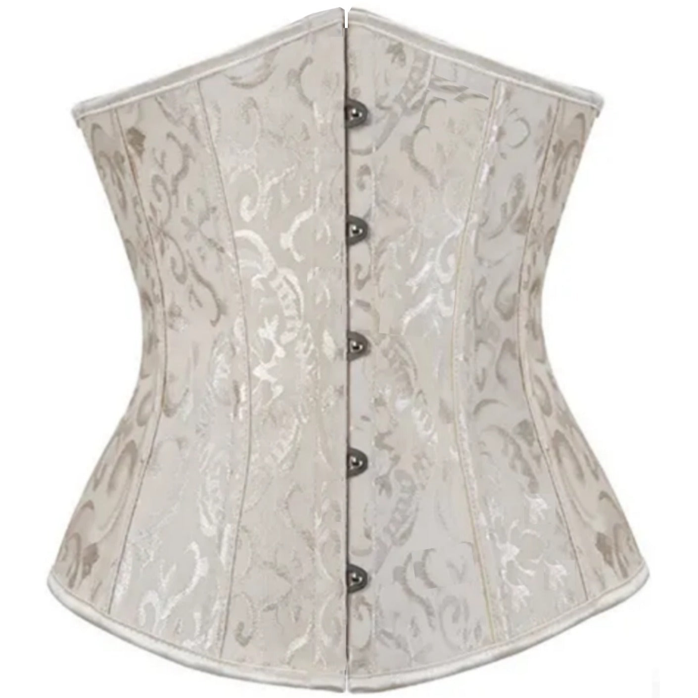 Corsetto Elegante Avorio con Motivo Damascato