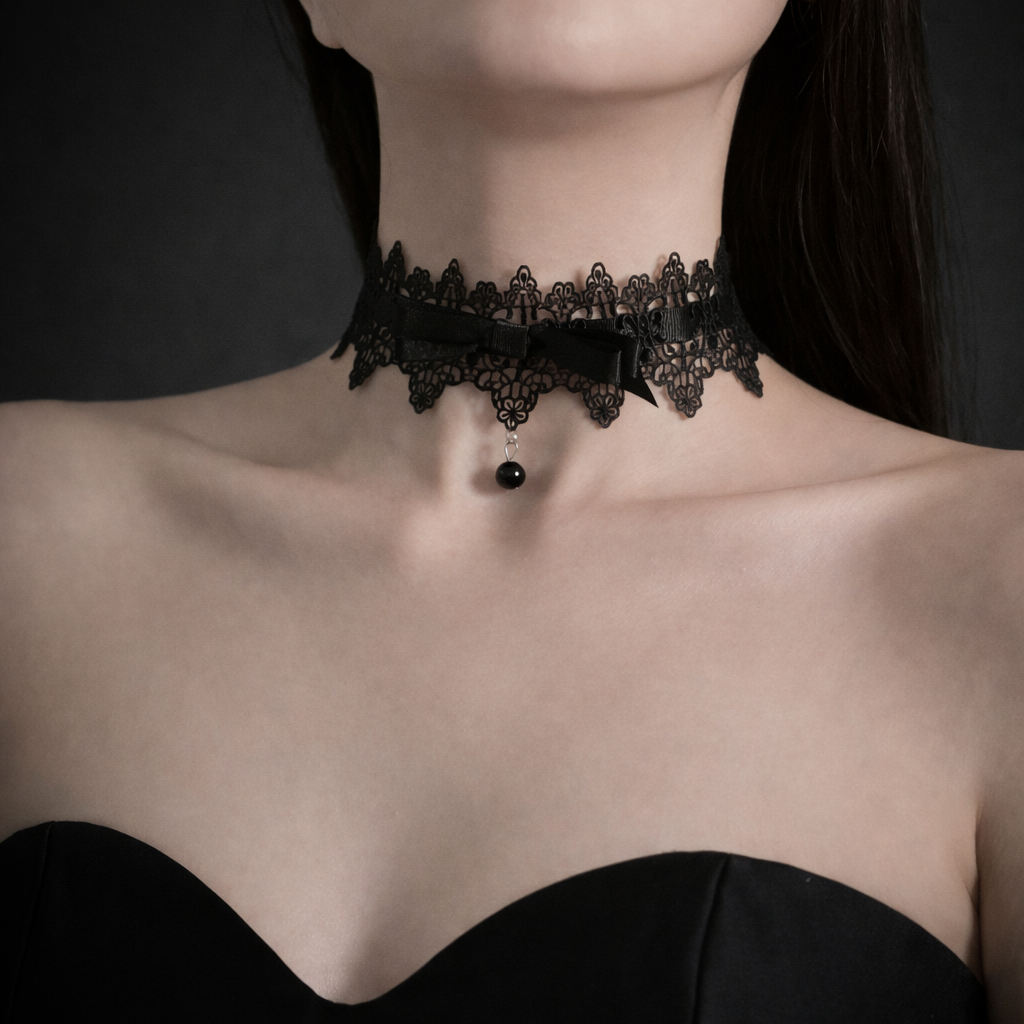 Collana In Pizzo Da Principessa Oscura